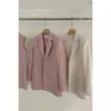 Frauenanzüge Insozkdg High-End-Design Einfacher Anzug Jacke 2024 Frühling Herbst Mitte des Längen All-Match Office Lady Blazer