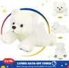 37cm Stuffed Polar Bear Plush Doll Animals LED Toy Music Night Lights Glow Pillow White Birthday Gift for Girls Kids 240426