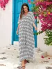 فساتين غير رسمية أساسية بالإضافة إلى حجم Kaftan Womens Beach Cover غير الرسمي Kaftan Maxi Dress Lounge Dress Summerl240521