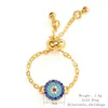 Mit Seitensteinen Vintage Gold Crystal Girls Finger Ringe Schmuck Mode weibliche verstellbare Zirkonblau -Augen für Frauen Accessoires