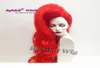 capelli ricci lunghi parrucca per capelli sintetici di colore rosso color rosso tanici in pizzo maschio parrucca anteriore fluffy drag queen stage show parrucche unica festa wig2312670