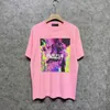 ピンク色のショートパンツメンズパープルシャツグラフィックティーデザイナーTシャツダックカラーショートスリーブラウンドクルーネックファッションヒップホップポロ