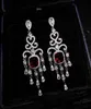 Étalon pigeon sang ruby ​​grosses boucles d'oreilles dropriques femmes hyperbole cristal cubic argenté bijoux vintage aretes fine midday partystud 3045054