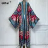 Sommar Kimono Africa Boho Print Dress Beach Wear Elegant Cardigan Holiday Outfits For Women Abaya Dubai Luxury