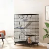 Porteurs de chats cage à 4 niveaux 51 pouces Crate Kennel Enceinte playpen grand métal pour animal chaton ferret animal house intérieur extérieur