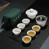 Zestawy herbaciarskie Zestawy chińskie turnie kung fu herbaty ceramiczna przenośna porcepa porcelanowa gaiwan herbata filiżanki kubek ceremonii herbaty czajni