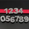 Instock Clearance 200pcslot DIY Charms Slide Numbers 09 med Rhinestone Pärlor för 10 mm DIY -läder armbandsarmband8396088