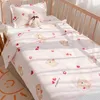 3 -stcs set geboren Baby Cot Sheet Deksel Cover Case Pillowcase katoen cartoon print wieg Flat Bed Boin Baby Toddlers Beddings 240418