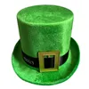 Berets Stpatrick Day Célébration Green Hat Festival Festival Tarthed Velvets Fedora Shamrock Clovers Top Irish Accessories