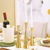 Kaarsenhouders eenvoudige stijl gouden metalen bruiloft decoratie bar feest huis decor kandelaar eettafelhouder kandelaar