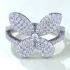 Anelli a grappolo 2024 925 anello di farfalla a diamante full lussuoso argento per la moda personalizzata versatile in stile europeo e americano versatile