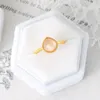 Anéis de cluster Mobuy 925 Silver for Women Pêssego fofo forma branca Crystal Pink Shell 14K Gold Bated Jewelry Fine Japan Japan MBRI098