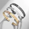 Bangle Creative Design Lineal Edelstahl Offenes Armband Nische und vielseitiger Schmuck für Männer Frauen