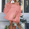 Casual Dresses Off Shoulder Elegant Party for Teens 2024 Ruffle Mesh High midja Loose Wedding Dress Clothing Female