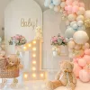 Siatka 73 cm gigantyczna figura Balon wypełniający pudełko z światłami 1. urodzin Balon Numer 40 50 60 Balon Frame Wedding Decor Baby Shower