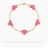 bracciale designer bracciale ad alta edizione a quattro fogli di trifoglio braccialetto multi-fiore bracciale 18k rosa fritillaria agata rossa agata fortunato luminoso di lusso di lusso di lusso