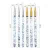 3PCSSet Acrylic French Stripe Nail Art Line målning Pen 3D Tips Manikyr Slim Ritning UV Gel Borstes Tools 240430