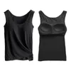 Tanks pour femmes Femmes Couleur solide VILLIAGE ÉLASTIQUE COFFFROTS CONFORTS TERRRAQUE DE YOGA AVEC LES PADS BRA INTÉGRÉS POUR SPORTY SPORT FITNESS