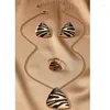 Halsbandörhängen Set smycken för kvinnor geometrisk metall svart emaljring tre stycken retro stil gåva ol semester party bs013