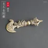 Necklace Earrings Set Pure Brass Faucet Vajrayana Hand Piece Magic Pestle Wenwan Collection Ornaments Old