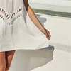 Abito da spiaggia Coperchio tunico per le donne pareo su abiti cpae coverup estate 2023 uscite da bagno sarong a maglia Saveda praia luxo xl 240419