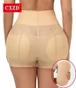 Cxzd booty hip rehancer invisible lift frost linter shaper panty santy push up infériers boyshorts sexy shapewear culotte 2202168404231