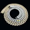 Hip Hop Jewelry 20mm 3 Rows Round Shape Iced Out 925 Silver Moissanite Diamond Cuban Link Chain Men Necklace