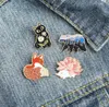 Black Cat Cartoon Animal Enamel Brooches Pin for Women Fashion Dress Coat Shirt Demin Metal Funny Brooch Pins Badges1897276