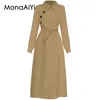 Robes décontractées Monaaiyi 2024 Fashion Runway Designer Femme Polo Coll Col à manches longues à manches longues à lamelle lâche