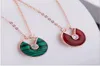 Pure silver plated 18k rose gold white fritillary jade agate pendant female3410245