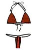 Женские купальники Женщины блестящие патентные кожаные бикини, установите двухсекционной лифчик с микро-купальником с G-string с G-стрингом