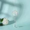 Estatuetas decorativas Árvore rosa de vida miçangas arco -íris pingente de cristal cistão carrilhão de decoração de decoração de casa pendurado decoração de personalidade para pendurar para