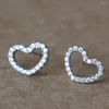 Серьги-грибы 925 Стерлинговое серебро Будь моим Сердцем Валентина ясное CZ Femme Stud-Earrings Jewelry Brincos
