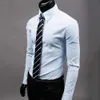 Men's Polos Elegant washable mens slim fitting cotton business shirt with ultra-thin shrink button up shirt suitable for daily lifeL2405