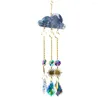 Dekorativa figurer Faux Crystal Cloud Wind Chime Golden Color Chain Sun Catcher Shiny Rhinestones Chimes Pendant Rainbow Maker Hanging