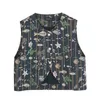 Damesvesten BVZW Onregelmatig Vest voor vrouwen V-hals Mouwloze afdrukken met één borsten Design Losse mode 2024 Kleding 25Z4143
