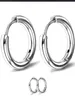 Hoop Earrings 1 Pcs Women/Man Stainless Steel Small Hoops Earring Piercing Ear Cartilage Tragus Simple Thin Circle Anti-allergic Buckle