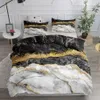 Abstrato de mármore fluida Down Duvet Conjunto de linho de casal grande 240426