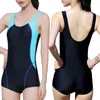 Swimons de maillots de bain pour femmes One Piece Bodys de maillot de bain sans manche U Sports Sports Striped Pleachwear Surfing Swimming Jumps