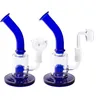 Headshop888 GB050 Azul Vidro de vidro Bong Dab Pipe Smoking Tubs cerca de 18 cm de altura Bubbler Bongos de 14 mm de cúpula feminina bigma de quartzo banger prego 2 modelos