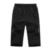 Heren shorts Men Summer Solid Color Zipper Pocket Slim Quick Dry Pants Streetwear Beach Fitness Basketball Sports Short