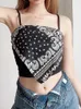 Tanks pour femmes Summer Streetwear Streetwear Imprimerie mignonne tops pour femmes vêtements de mode Y2k White Corset Top Short Black Cami Under Shirt