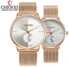 CHENXI FEMMES MONTRES QUARTZ TOP BRAND Bracelet de mode Luxury Watch Couple Fashion Rose Gold en acier inoxydable CEULLE MESHES8328475