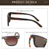 Lunettes de soleil Natural Colorful Wood Femmes Polarises Lunes Man UV400 Design de haute qualité Fashionbale Bale Vintage Style Tendance