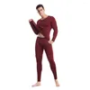 Vêtements de nuit thermiques pour hommes pour hommes pour hommes Long Johns Winter O-Neck Casual Warm-Shearts