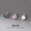 Boucles d'oreilles C00297 Zfsilver S999 Silver Korean Fashion Zircon Plum Blossom Vis de fleur Boule d'oreille Boucle d'oreille pour femmes Match-All-All-All-All