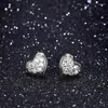 Orecchini per borchie Fashion 925 Gioielli d'argento Forma del cuore Forma Zircone Orecchino di pietre per donne per il fidanzamento del matrimonio festa regalo all'ingrosso