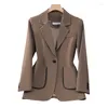 Frauenanzüge hochwertige Stoff Frauen Langarm Blazer Jacken Mantel Business Work tragen Herbst Winter Damen ol Styles Outwear Blaser Blaser