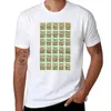 Herrtankstoppar sh gröna frimärken t-shirt vintage sommarkläder svett bomull