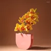 VASES NORDIC CERAMIC GEOMETRIC FLOWER VASEカラフルなドライフラワークリエイティブオフィステーブル飾りホームウェディングデコレーションクラフト